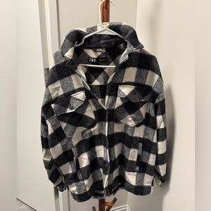 Zara Monochrome Checkered Jacket